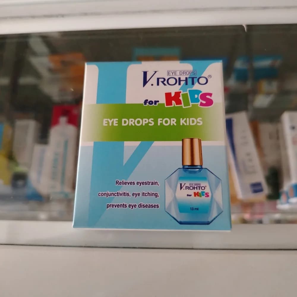 V.Rohto for Kids Aminoethylsulfonic acid 130 mg / ε-aminocaproic acid 130 mg / chlorpheniramine maleate 1.3 mg / potassium L-aspartate 26 mg per 13 mL