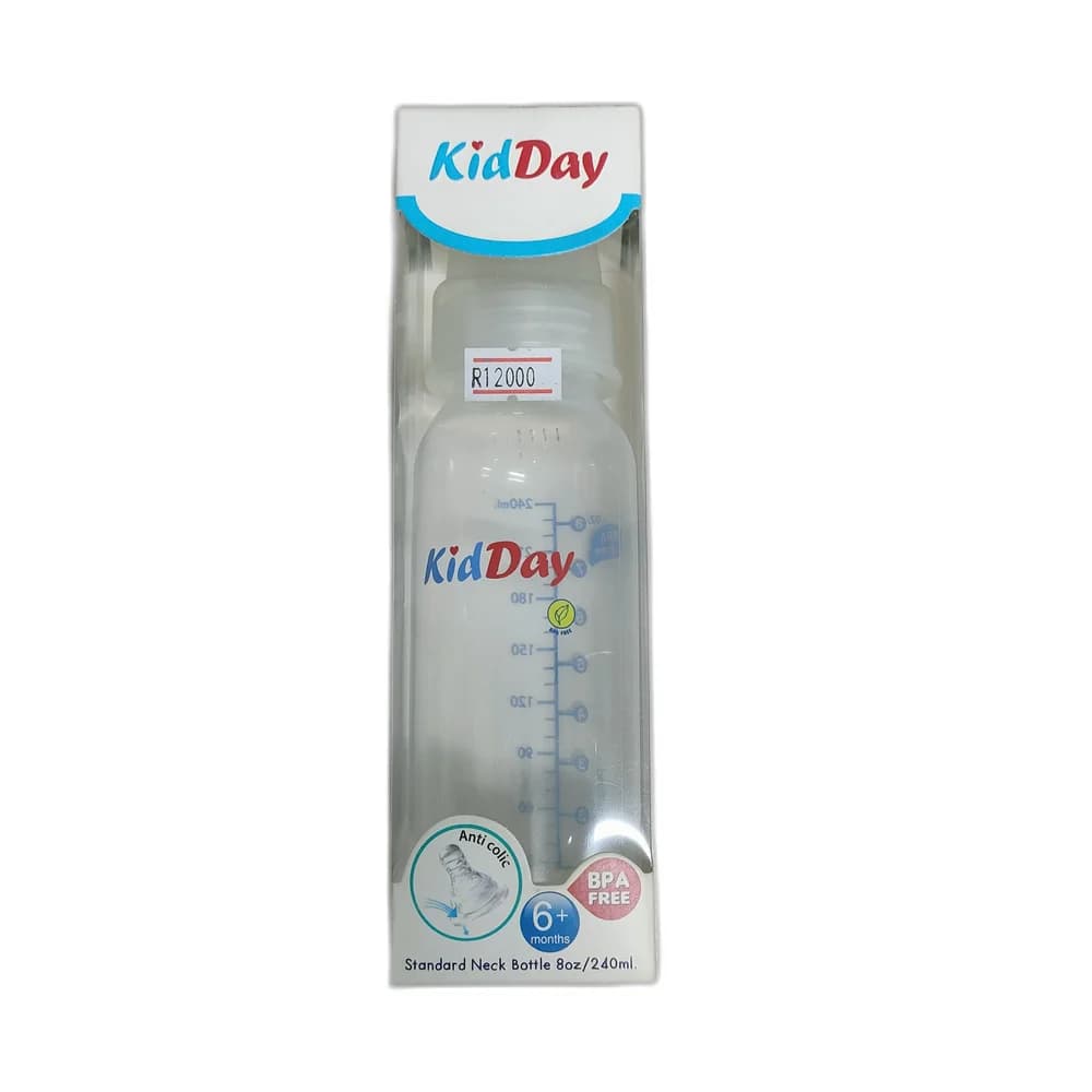 KidDay Standard-Neck Feeding Bottle 240 ml / 8 oz, L nipple, 6+ months