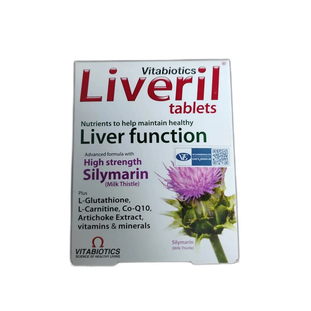 Liveril Silymarin (Milk Thistle) 280 mg + L-Carnitine 100 mg + Choline 100 mg + multivitamins per 2 tablets