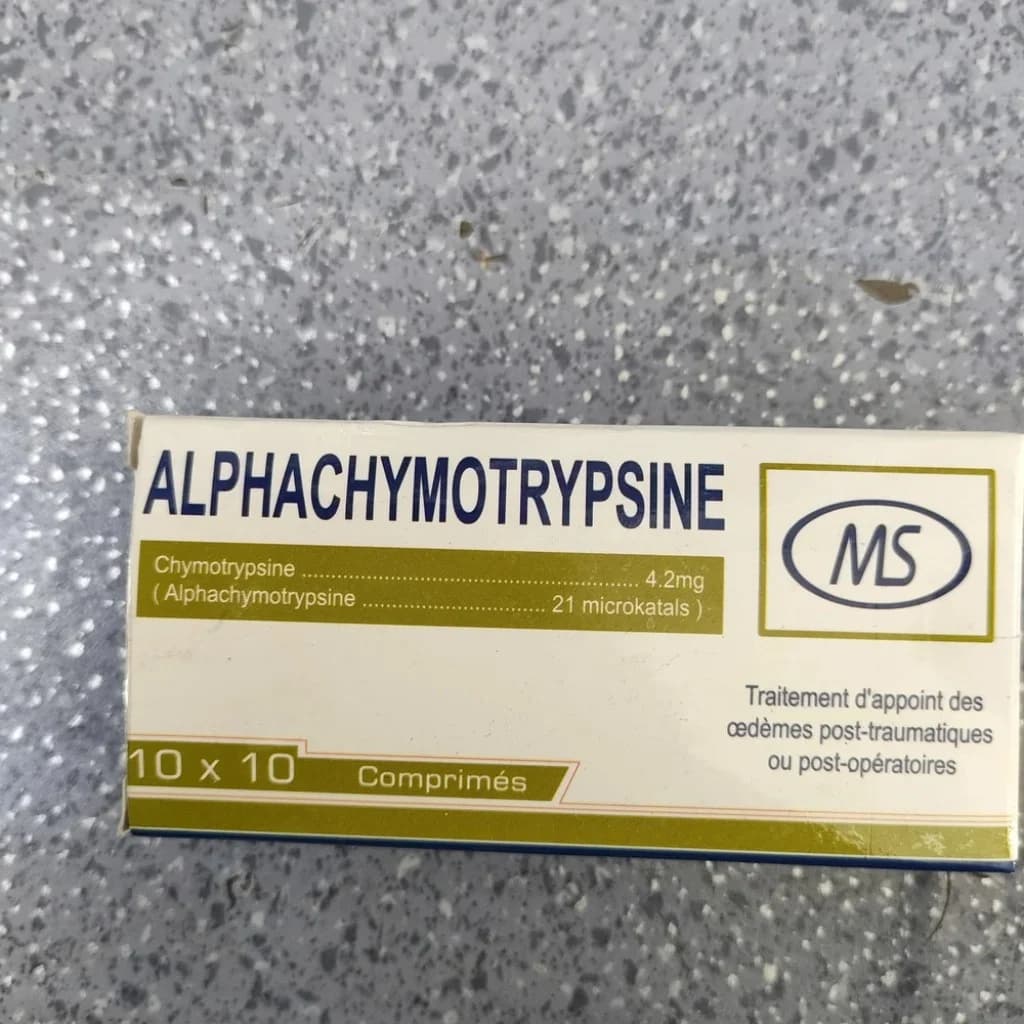 Alphachymotrypsine (MS) Chymotrypsin (Alpha-chymotrypsin) 4.2 mg per tablet (21 microkatals)