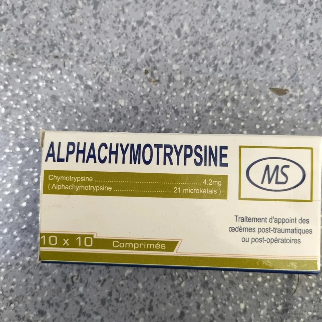 Alphachymotrypsine (MS) Chymotrypsin (Alpha-chymotrypsin) 4.2 mg per tablet (21 microkatals) - Depot De Pharmacie "A" Kim Houy