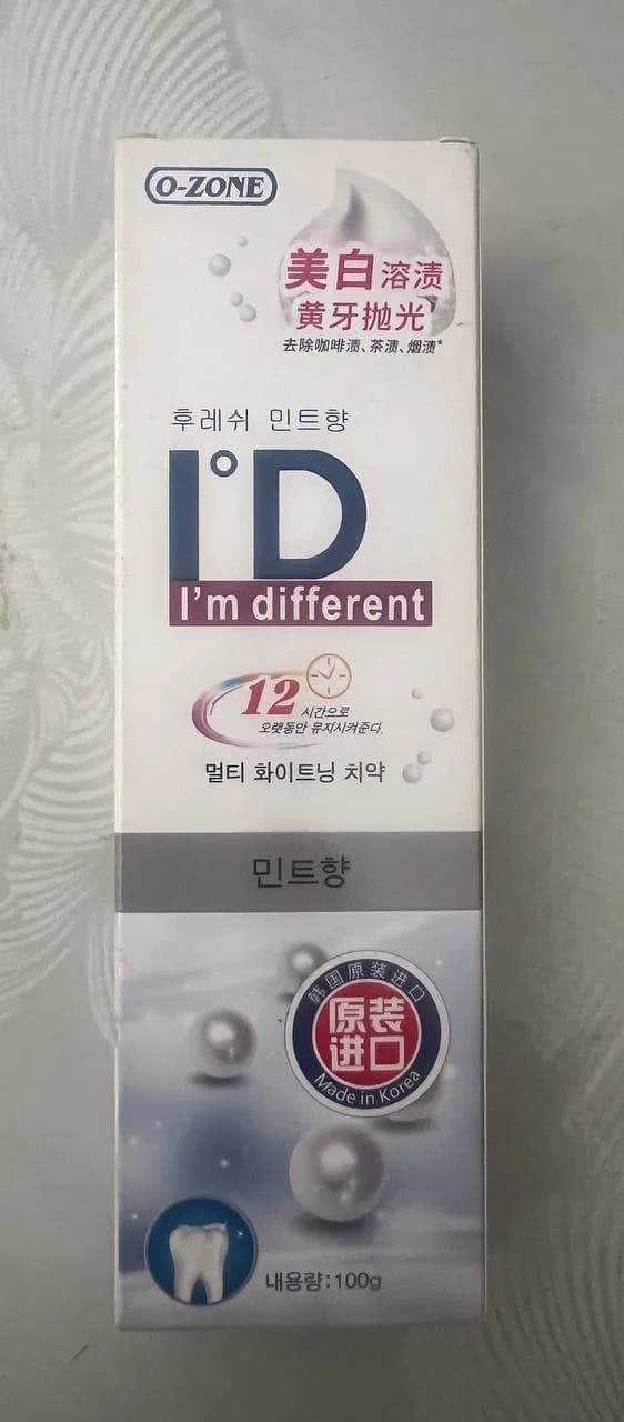 O-ZONE I'D I'm Different Whitening toothpaste