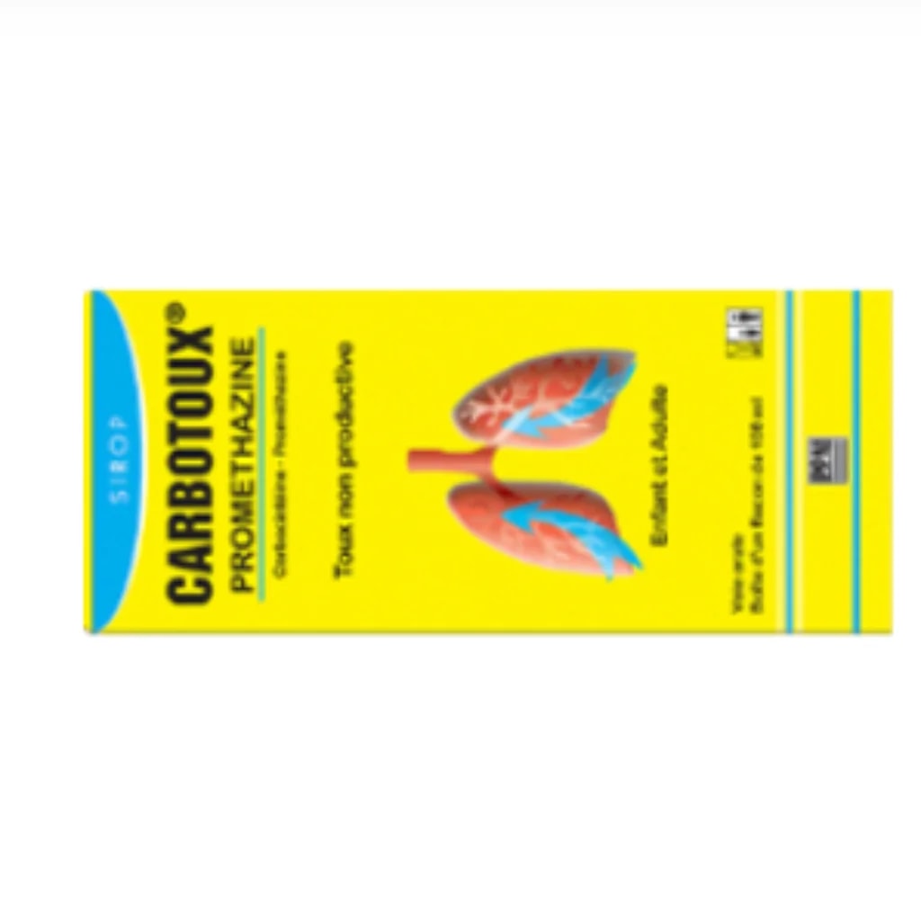 Carbotoux 100ml Syrup (Carbocisteine/Promethazine) 100ml - Phnom Penh Care Pharmacy 2ND Floor / Under CENTRAL HOSPITAL