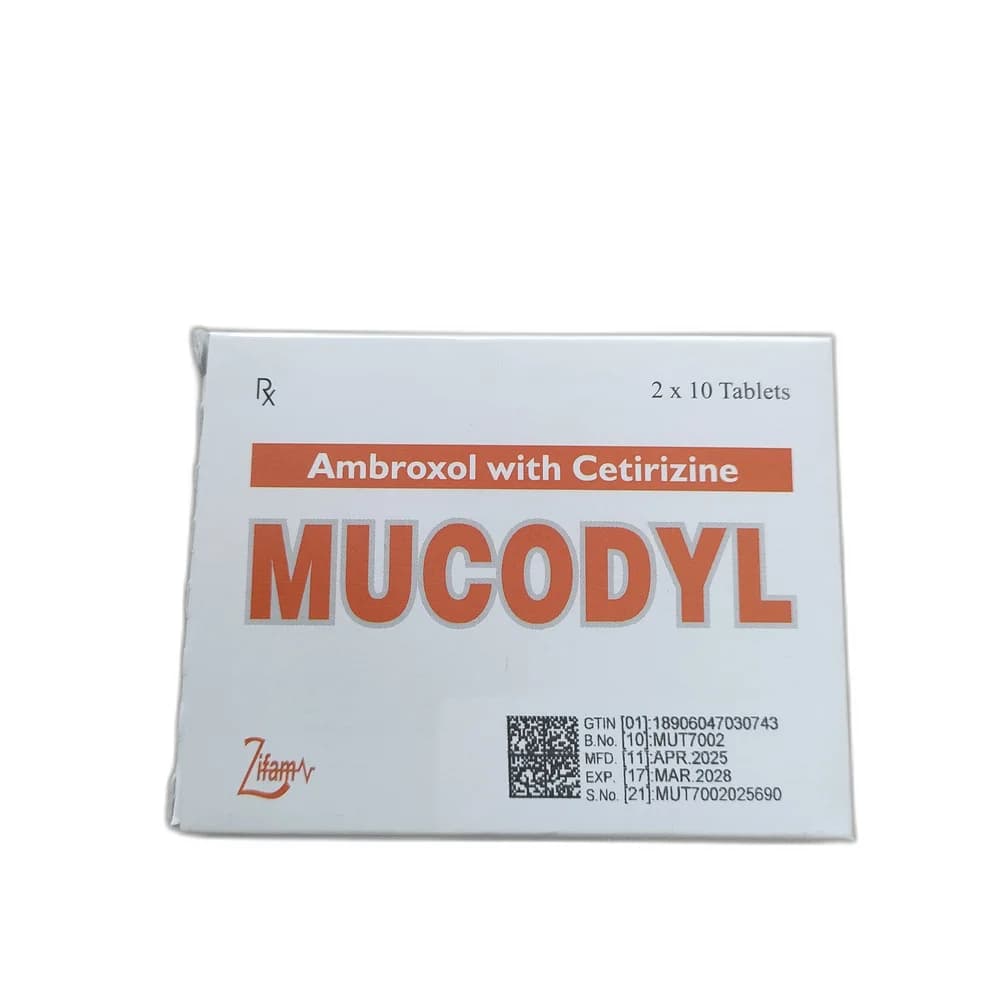 Mucodyl Ambroxol with Cetirizine 60 mg / 5 mg