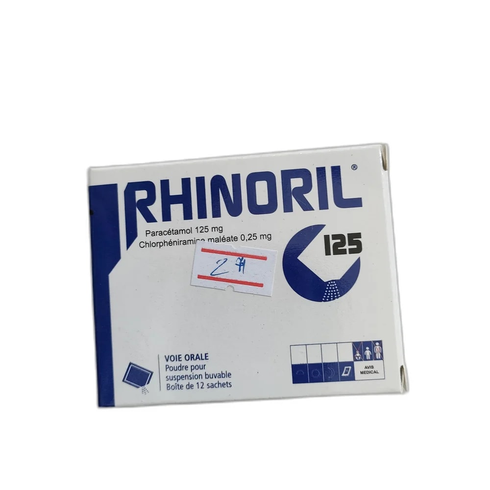 Rhinoril 125 Paracetamol 125mg / Chlorpheniramine maleate 0.25mg per sachet - MEY PHARMA PHARMACY