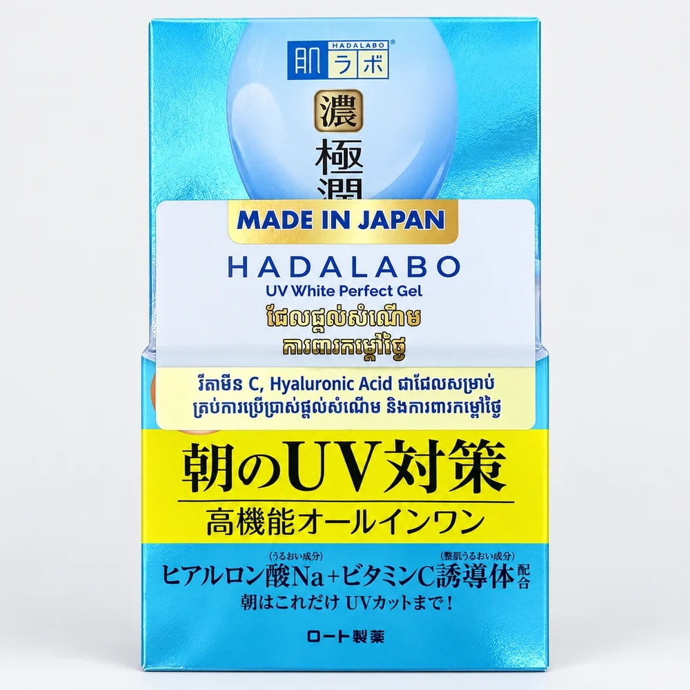 Hadalabo Gokujyun UV White Perfect Gel SPF50+ PA++++; 90 g - PHARMCY ARUN REAS