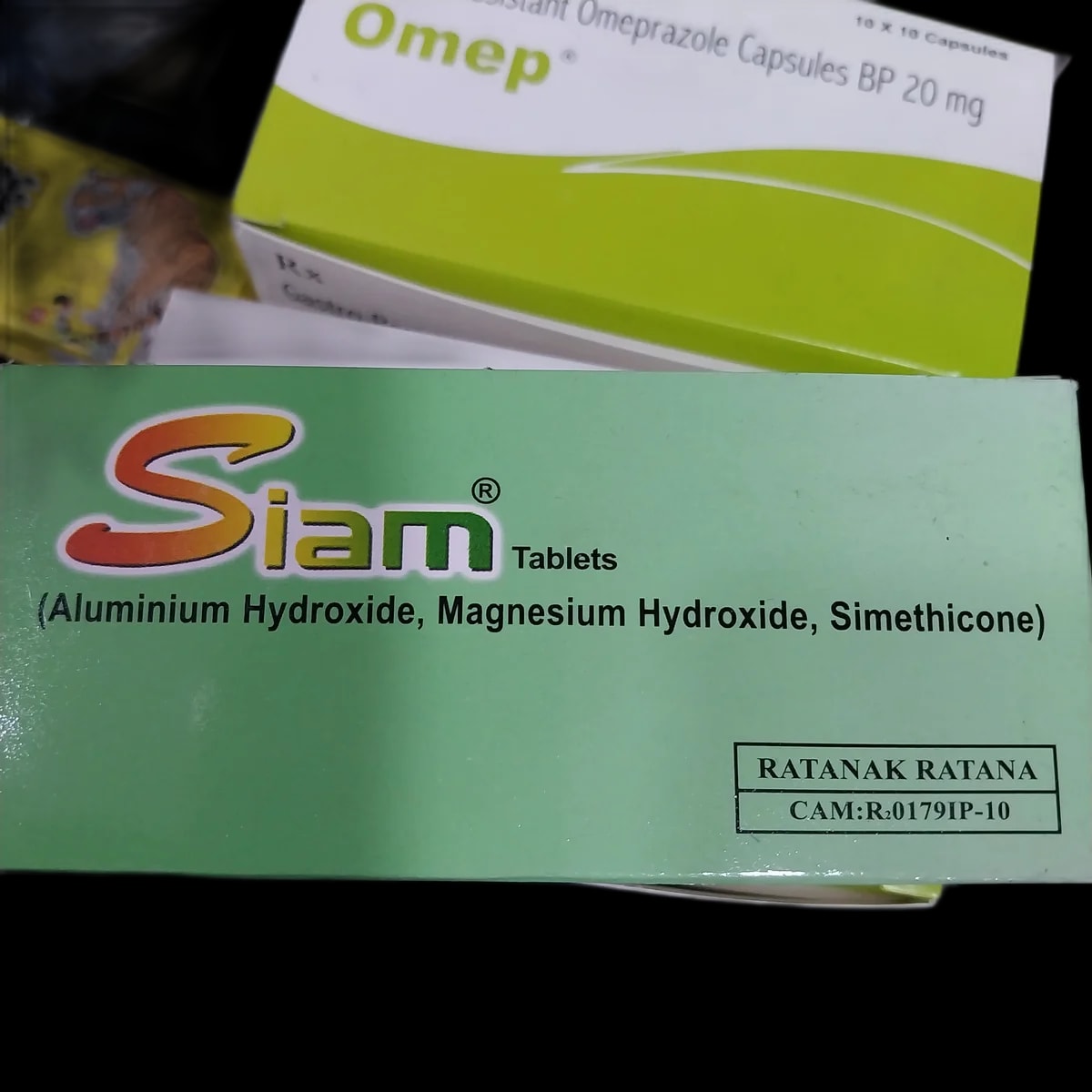 Siam Tablets Al(OH)3 200mg + Mg(OH)2 200mg + Simethicone 25mg per tablet - α±ααααααΆααααααααααααα