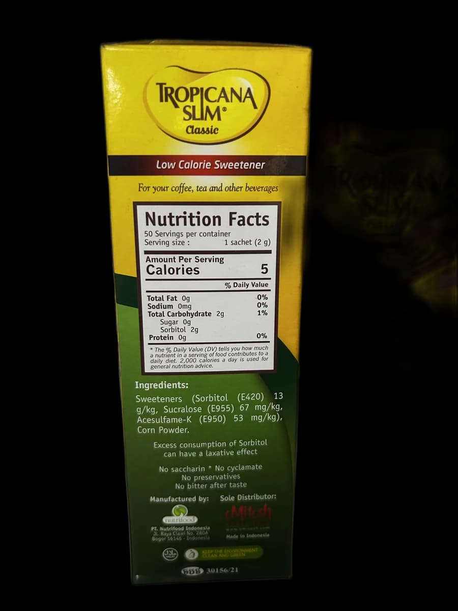 Tropicana Slim Classic Low Calorie Sweetener