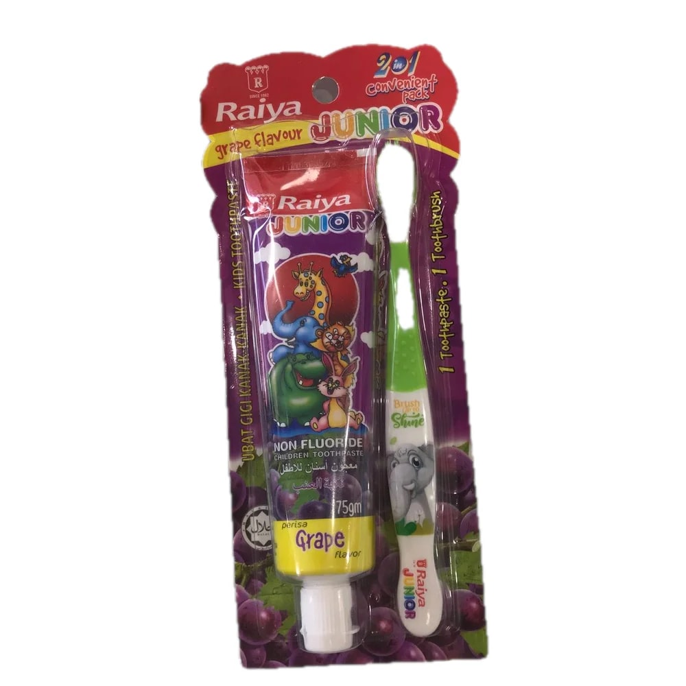 Raiya Junior Grape 75 g toothpaste + 1 toothbrush - Reach Srey