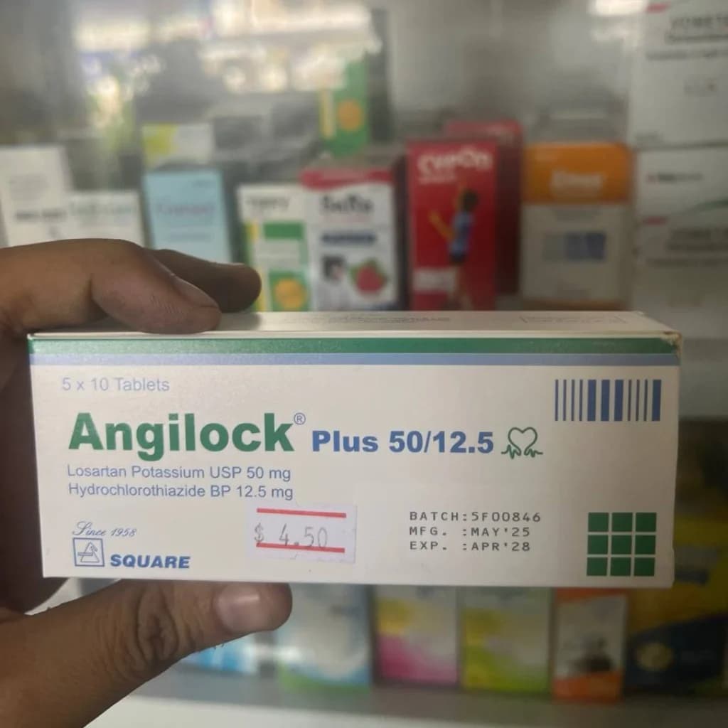 Angilock Plus 50/12.5 50 mg Losartan Potassium & 12.5 mg Hydrochlorothiazide