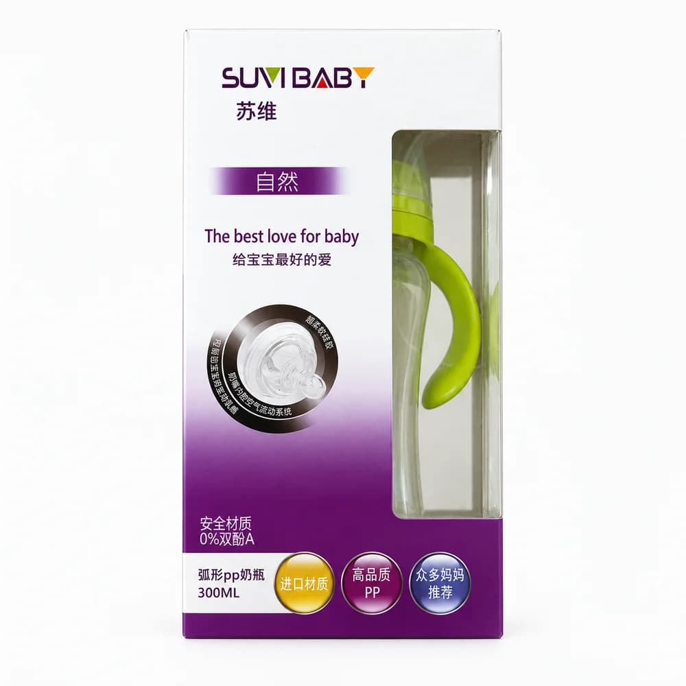 SUVI BABY Natural Green Wide Neck PP Feeding Bottle 300 mL