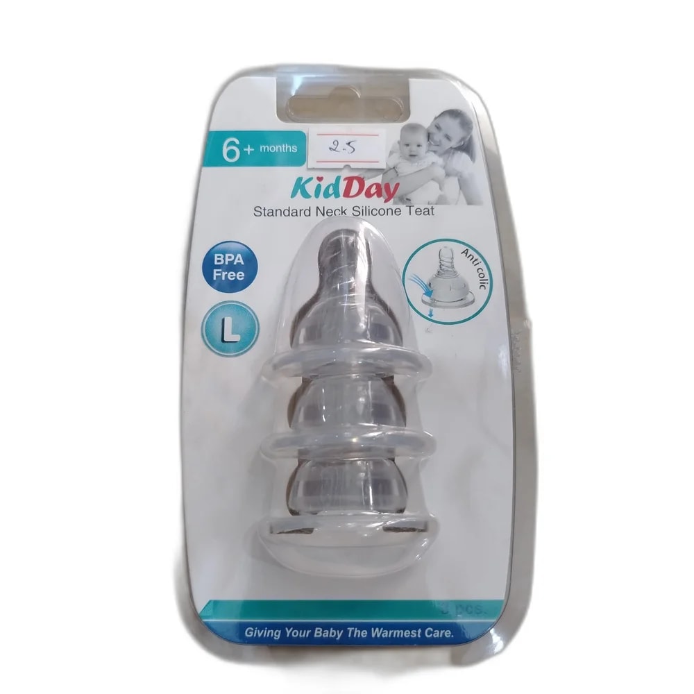KidDay Standard Neck Silicone Teat L / 6+ Months - PHARMACIE LA BELLE PHARMA