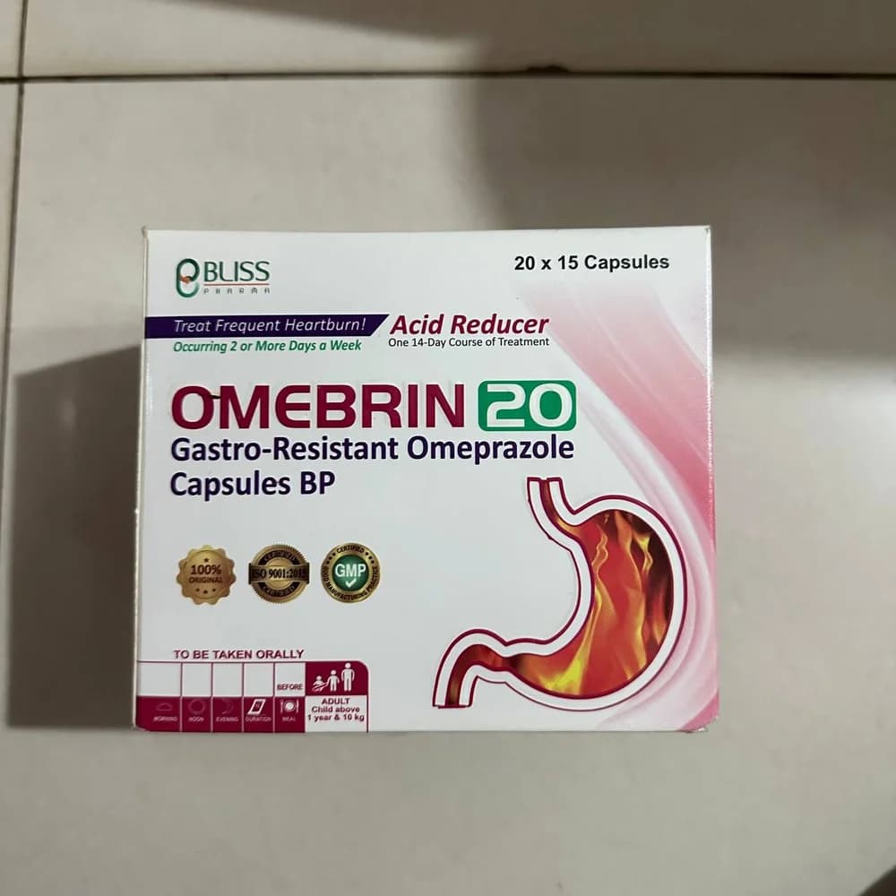 Omebrin 20 mg gastro-resistant capsules
