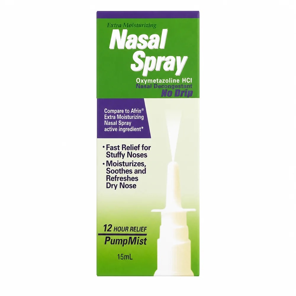 Nasal Spray Oxymetazoline hydrochloride 0.05% nasal spray, 15 mL - Preah Chan Tep Pharmacy
