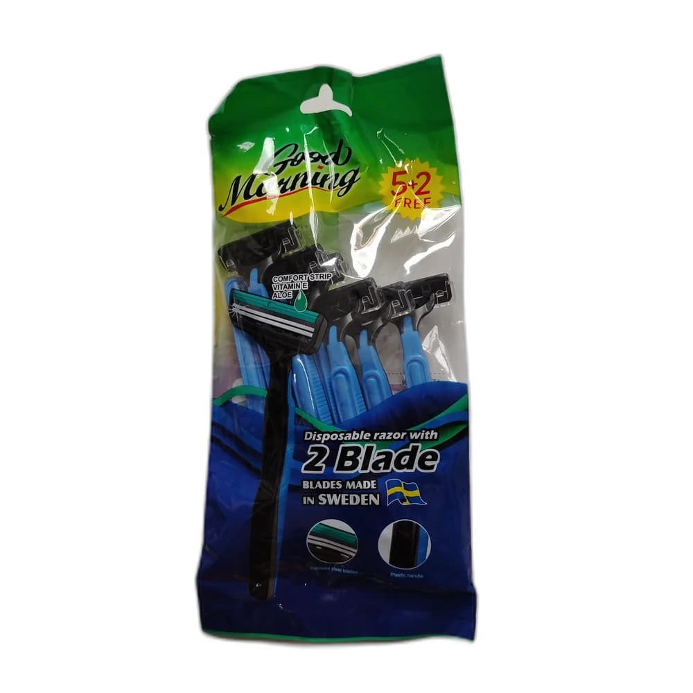 Good Morning Disposable Razor with 2 Blade (5+2) 7 disposable razors (5+2 free)