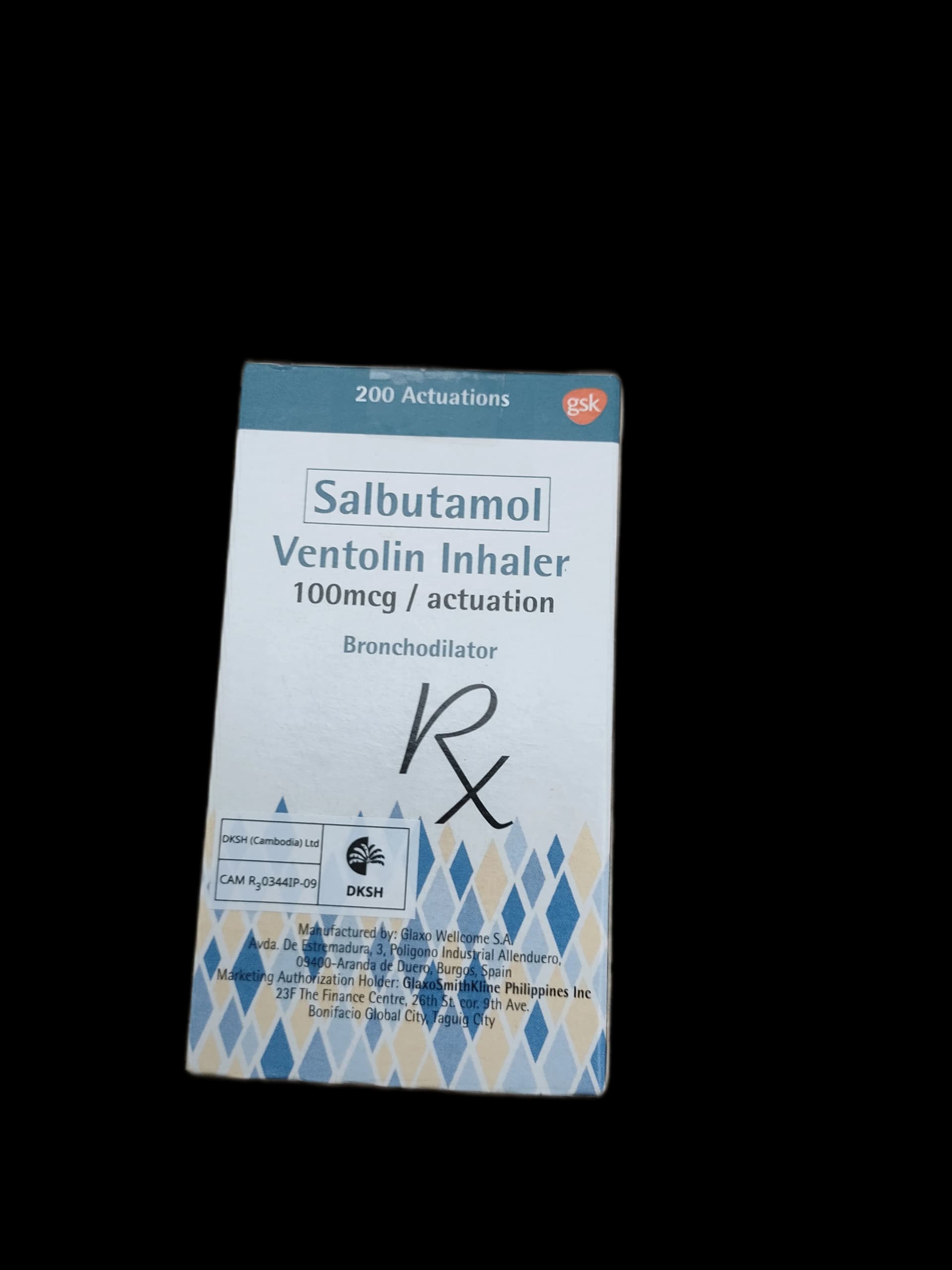 Ventolin Inhaler Salbutamol 100mcg 100mcg/actuation