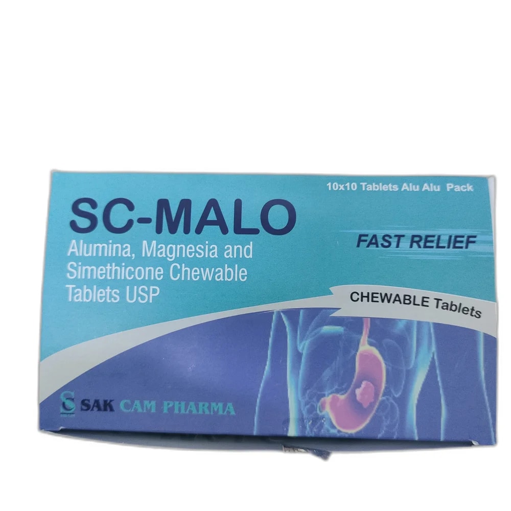 SC-MALO Dried aluminium hydroxide gel 400 mg / Magnesium hydroxide 400 mg / Simethicone 30 mg - Depot de Pharmacie B Rotha