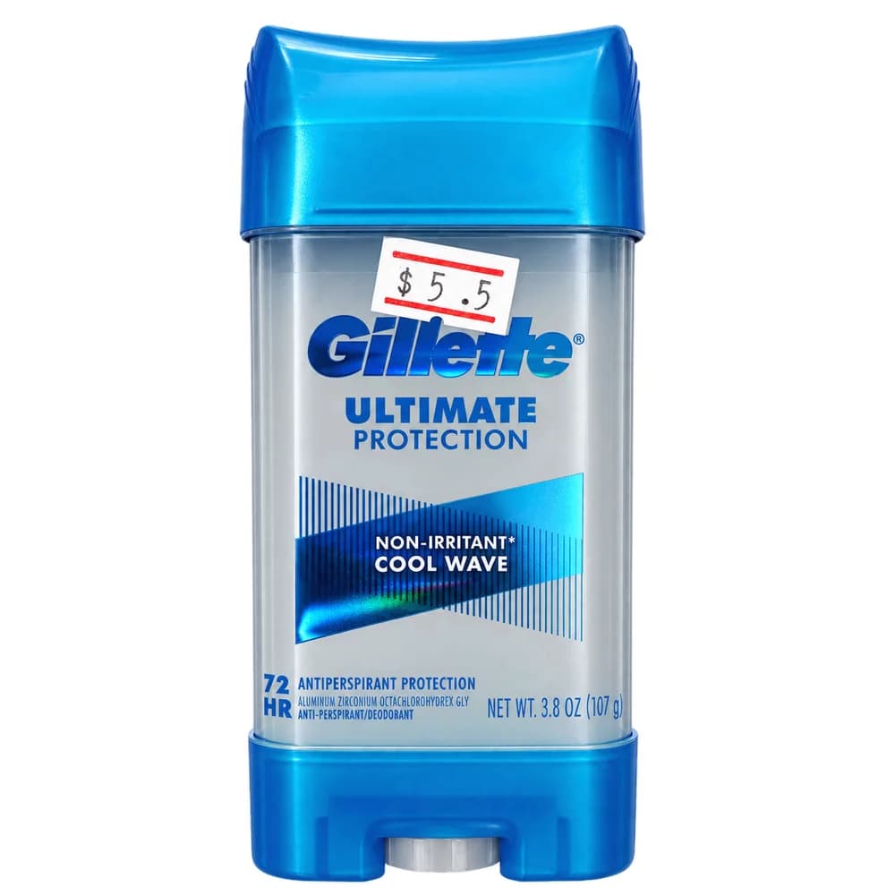 Gillette Ultimate Protection Cool Wave 72 HR Clear Gel Antiperspirant & Deodorant (3.8 oz / 107g) 107 g