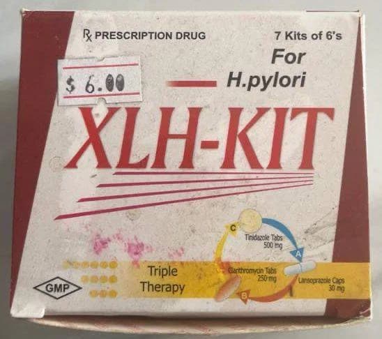 XLH-KIT Triple Therapy: Tinidazole Tabs 500mg, Azithromycin Tabs 250mg, Lansoprazole Caps 30mg