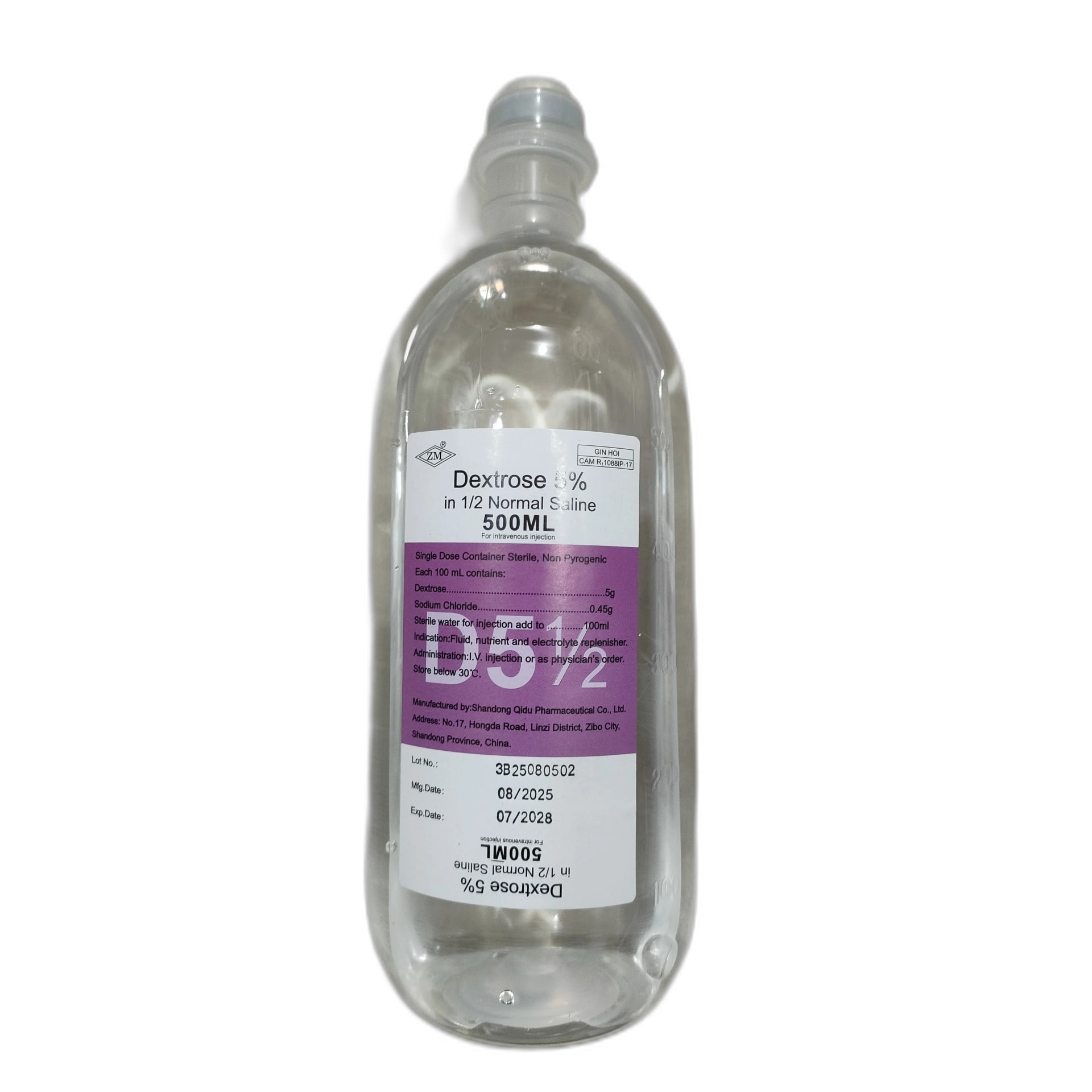 D51/2 Dextrose 5% in 1/2 Normal Saline 500 mL - PONLEU DOUNG DARA PHARMACY