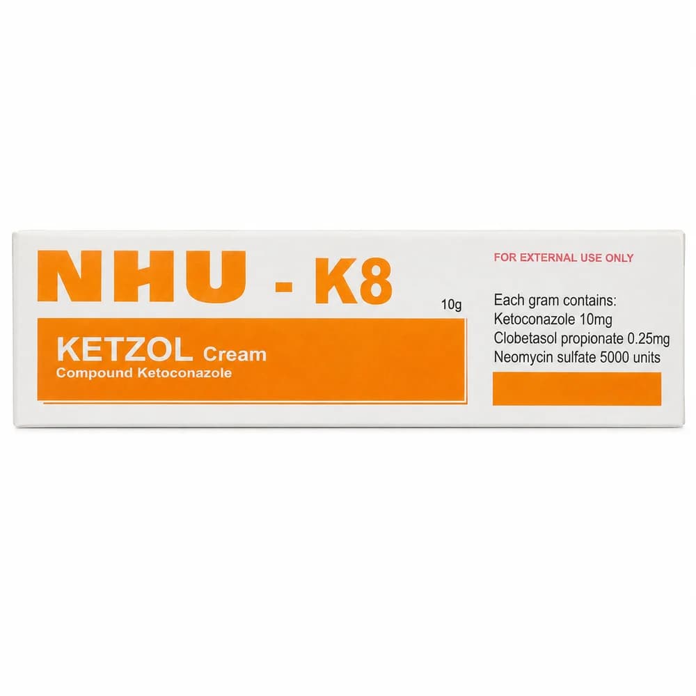 NHU - K8 KETZOL Cream (Compound Ketoconazole Cream 10g) Topical use