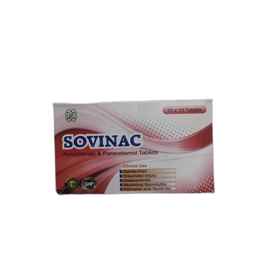 Sovinac Aceclofenac 100 mg / Paracetamol 500 mg - PHARMACIE PORNLEU PICH