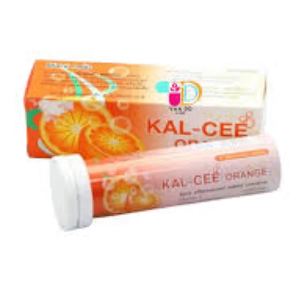 Kal-Cee Orange Calcium carbonate 625 mg, Vitamin C 1000 mg, Vitamin D 300 IU, Vitamin B6 15 mg per effervescent tablet