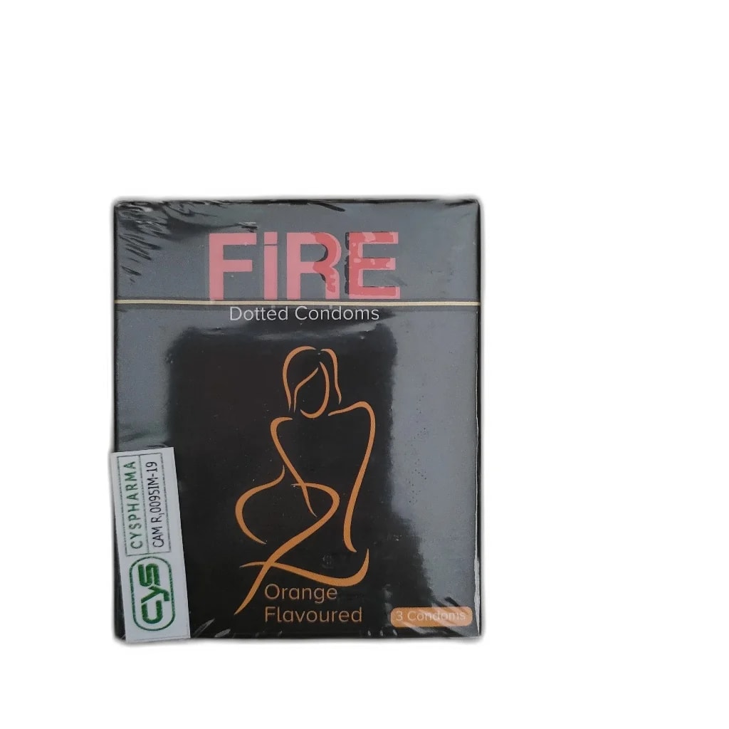 Fire orange flavored 3 condom - PONLEU DOUNG DARA PHARMACY