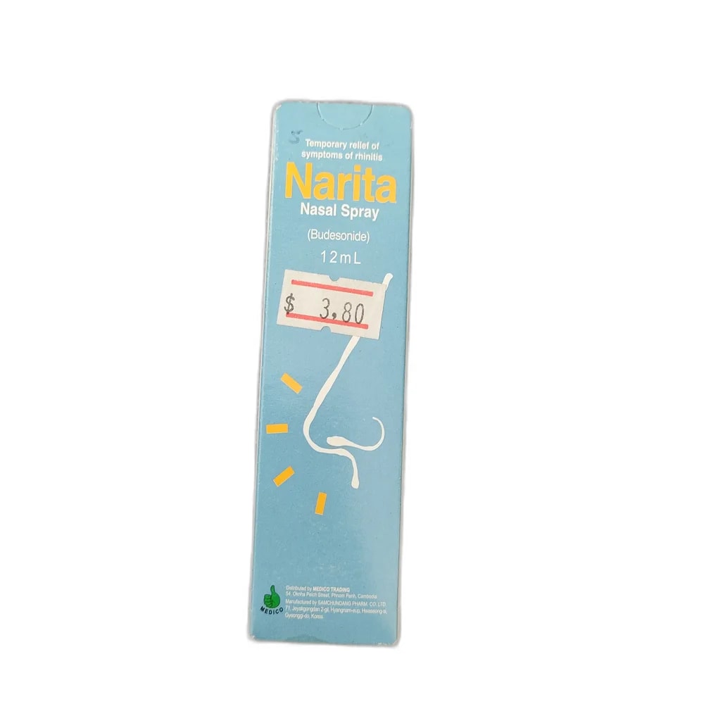 Narita Nasal Spray 12 mg / 12 mL (1 mg/mL Budesonide) - Depot De Pharmacie "A" Kim Houy