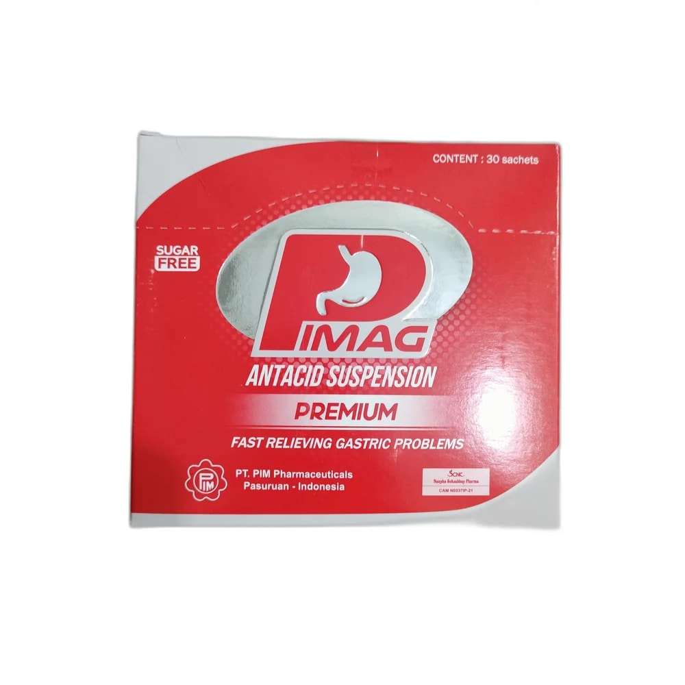 PIMAG Antacid Suspension Premium 600 mg / 600 mg / 160 mg per sachet - PHARMACIE MONGKUL