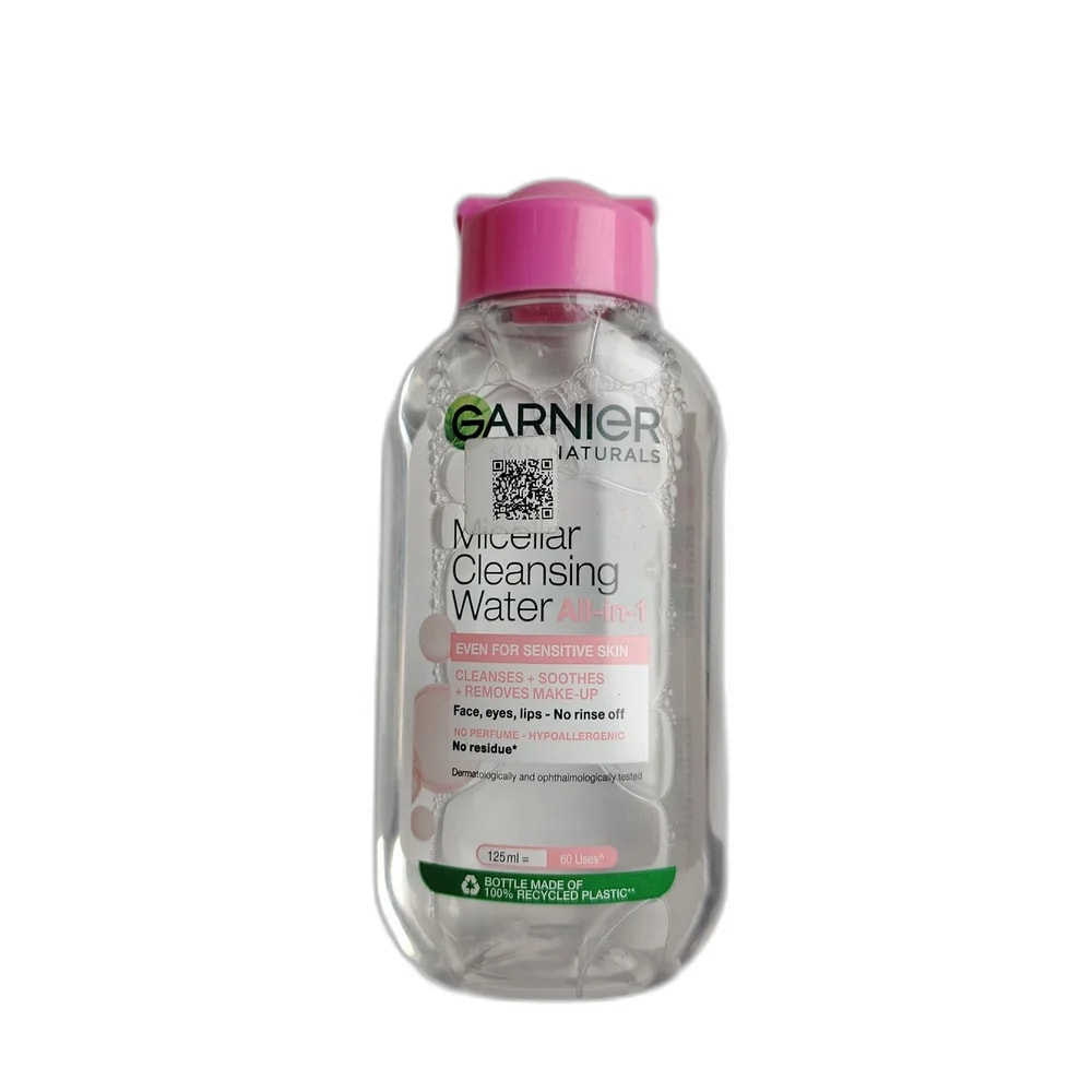 Garnier Skin Naturals Micellar Cleansing Water All-in-1 (Pink, Sensitive Skin) 125 mL - PHARMACIE RATANAK