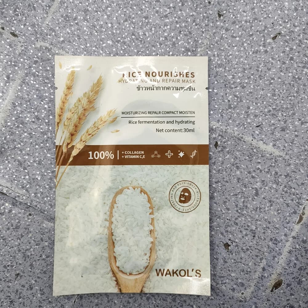 Wakol's Rice Nourishes Hydrating and Repair Mask 30 mL per sheet