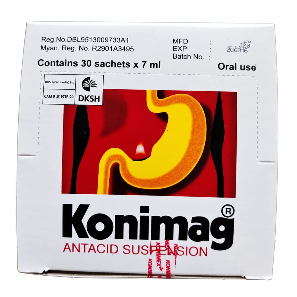 Konimag Antacid Suspension 300 mg / 300 mg / 50 mg per 7 ml