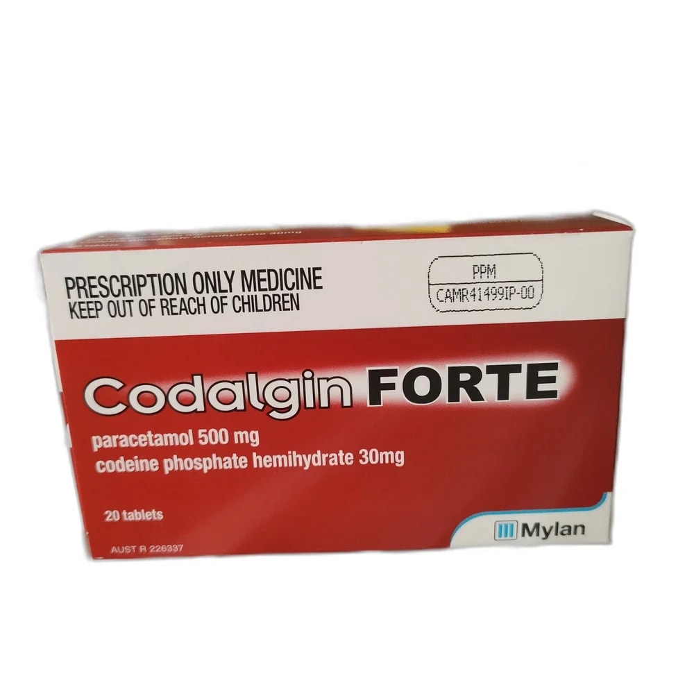 Codalgin Forte Paracetamol 500 mg + Codeine phosphate hemihydrate 30 mg per tablet - MEY PHARMA PHARMACY