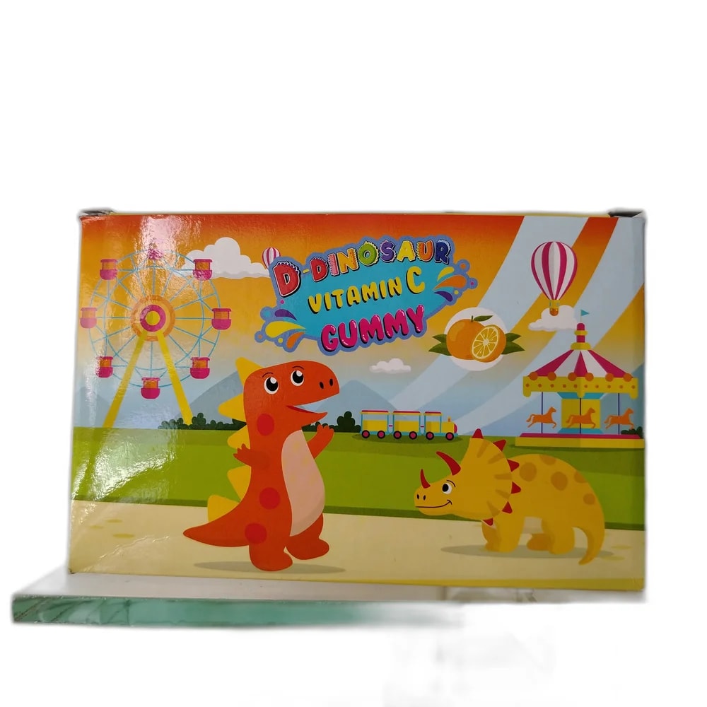 D-Dinosaur Chewable Vitamin C gummies; box containing assorted fruit-flavoured gummies - PHARMA ASSIST PHARMACY