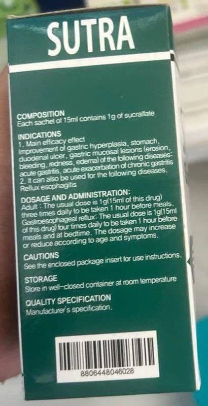 SUTRA 1g sucralfate per 15ml