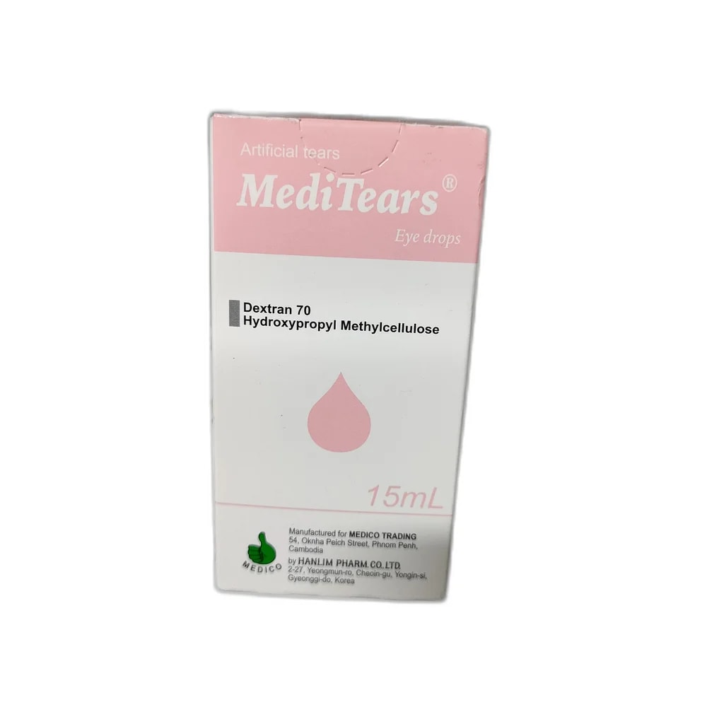 MediTears Dextran 70 0.1% + Hydroxypropyl Methylcellulose 0.3%, 15 mL - MEY PHARMA PHARMACY