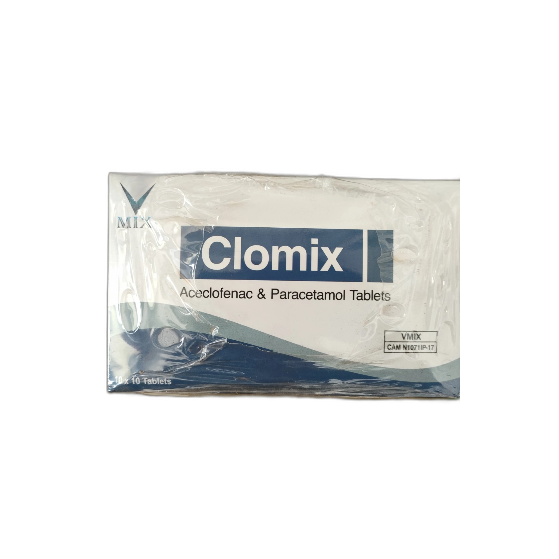 Clomix tablets Aceclofenac 100mg + Paracetamol 500mg - PHARMARCY DARA RAKSMEY KOK CHAMBOK