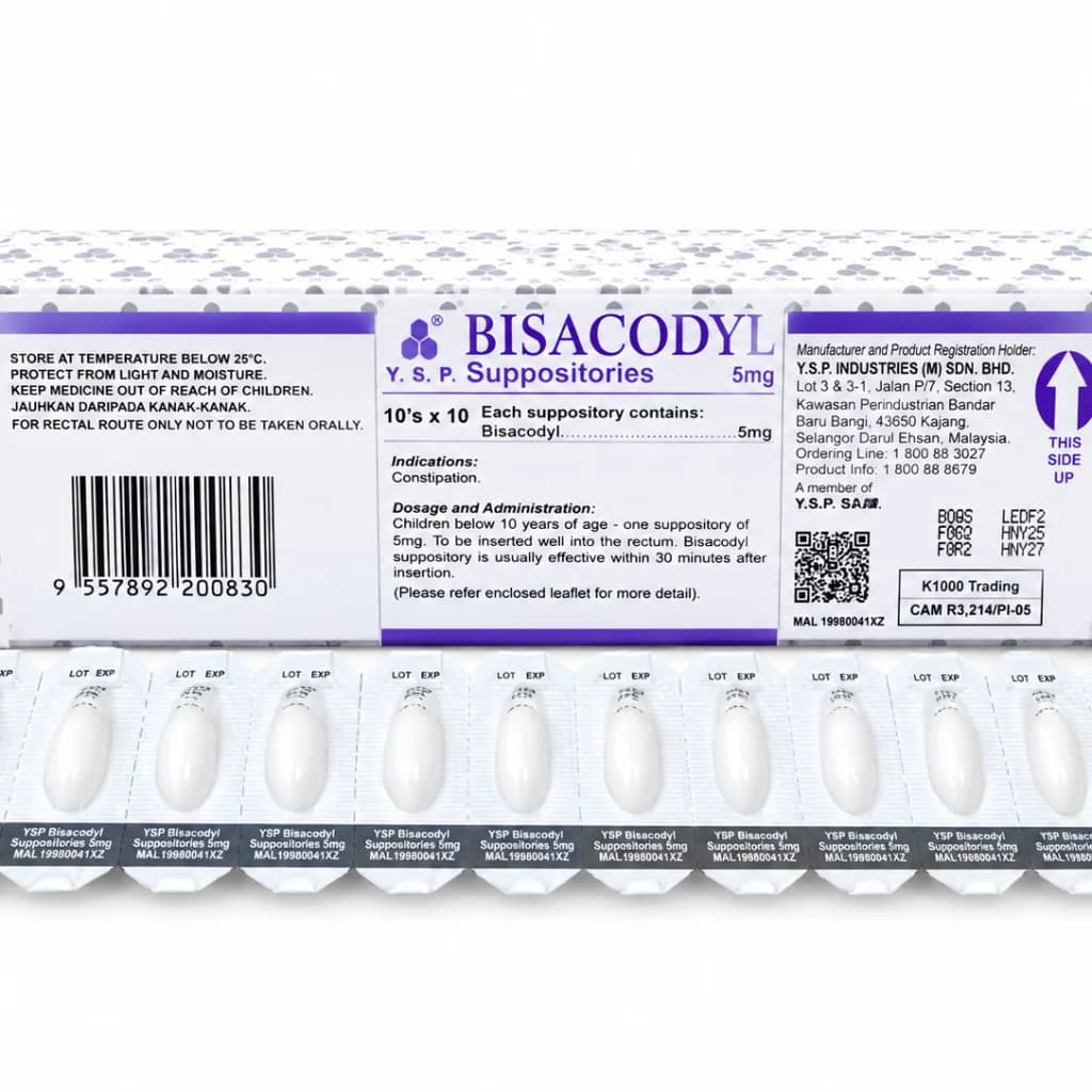 Bisacodyl 10 Suppository 5 mg
