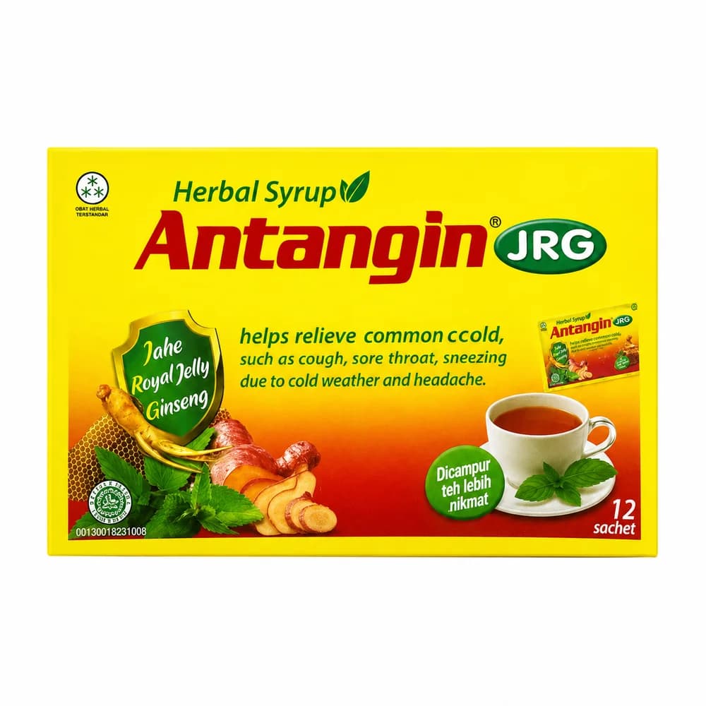 Antangin JRG Herbal syrup sachets with royal jelly and ginseng