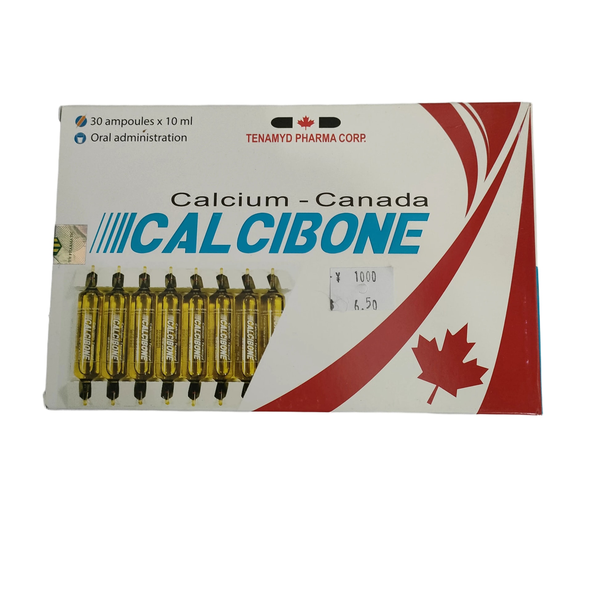 Calcibone Calcium Lactate Gluconate 720mg per 10mL ampoule - PHARMACY PONLEU AOSOT