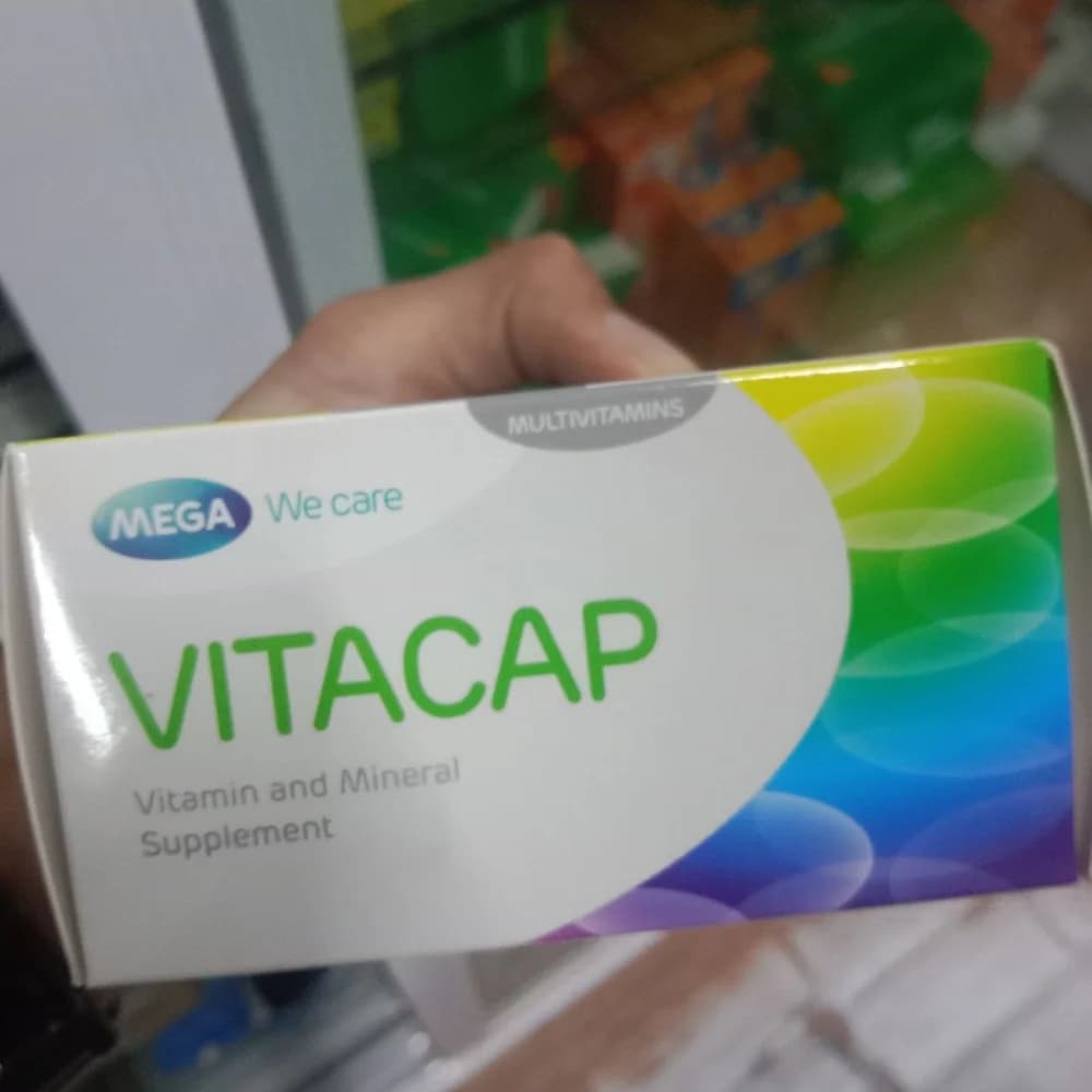 Vitacap Multivitamin and mineral softgel capsules; package count not visible