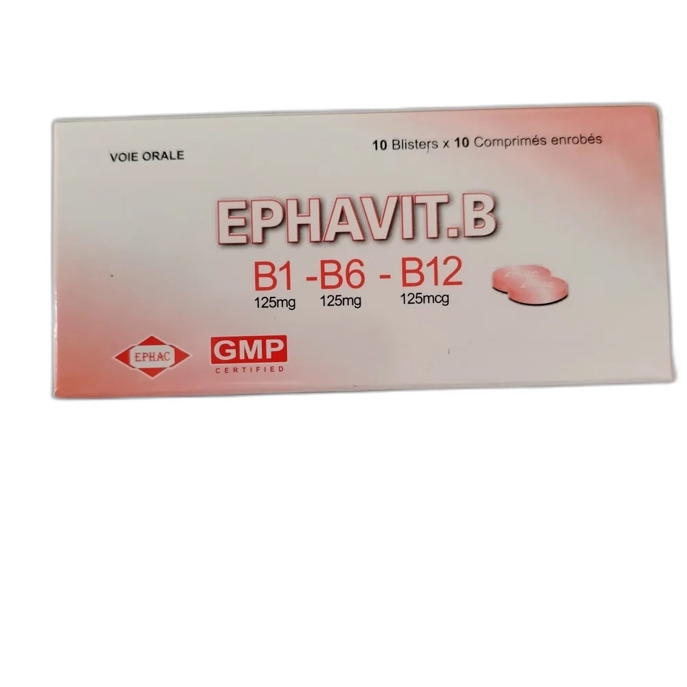 Ephavit.B B1 125 mg / B6 125 mg / B12 125 mcg per coated tablet - Oudom Puthik Pharmacy