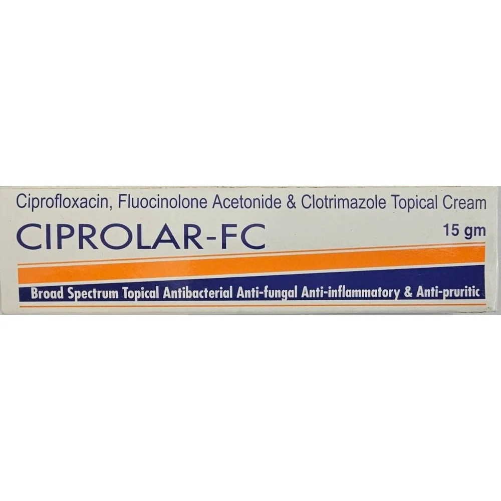 Ciprolar-FC Ciprofloxacin 0.5% / Fluocinolone acetonide 0.025% / Clotrimazole 1% - TRAM NEAK PHARMCY
