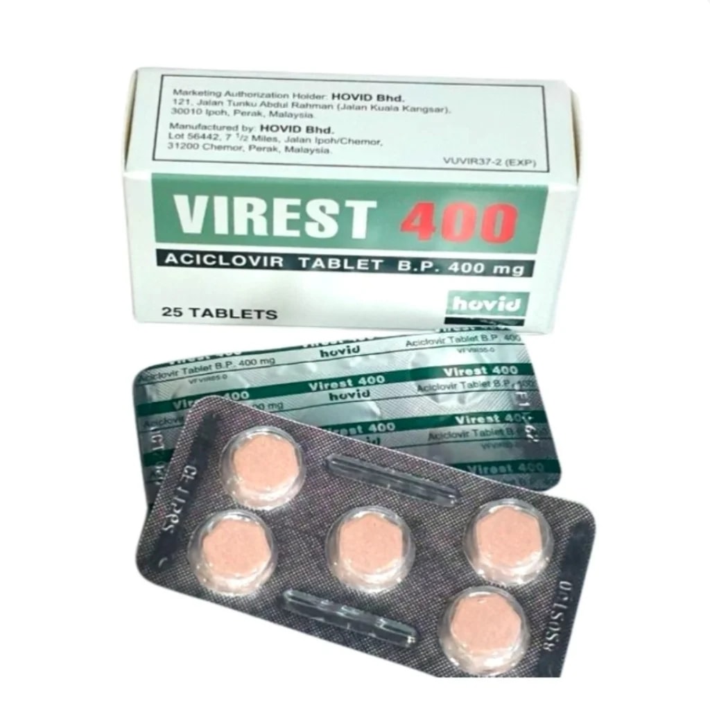 Virest 5 tablet Acyclovir 400mg - ឱសថស្ថាន សុខលាភ