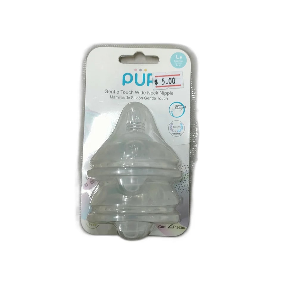 PUR Gentle Touch Wide Neck Nipple L fast flow / 6+ months - Depot de Pharmacie B Rotha