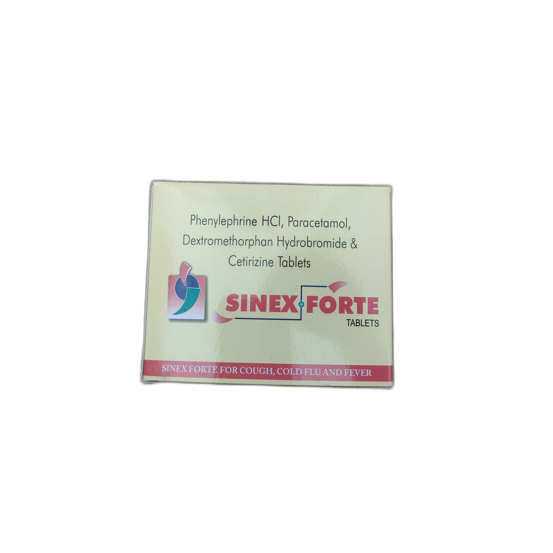 Sinex Forte Phenylephrine HCl 5 mg + Paracetamol 500 mg + Dextromethorphan HBr 10 mg + Cetirizine HCl 5 mg per tablet