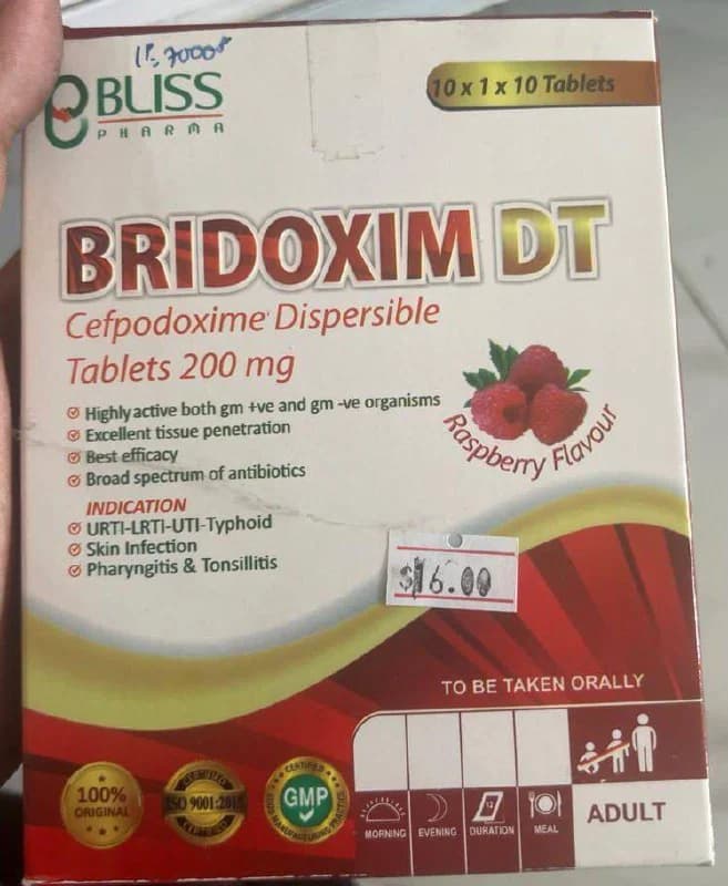 BRIDOXIM DT Cefpodoxime Dispersible Tablets 200mg