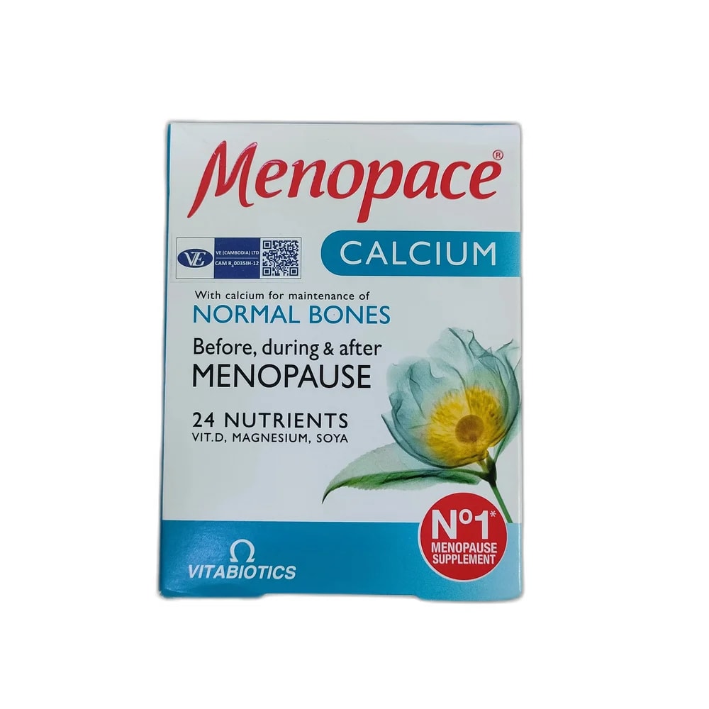 Menopace Calcium Calcium 700 mg + Vitamin D3 10 mcg per 2 tablets - Depot de Pharmacie B Rotha