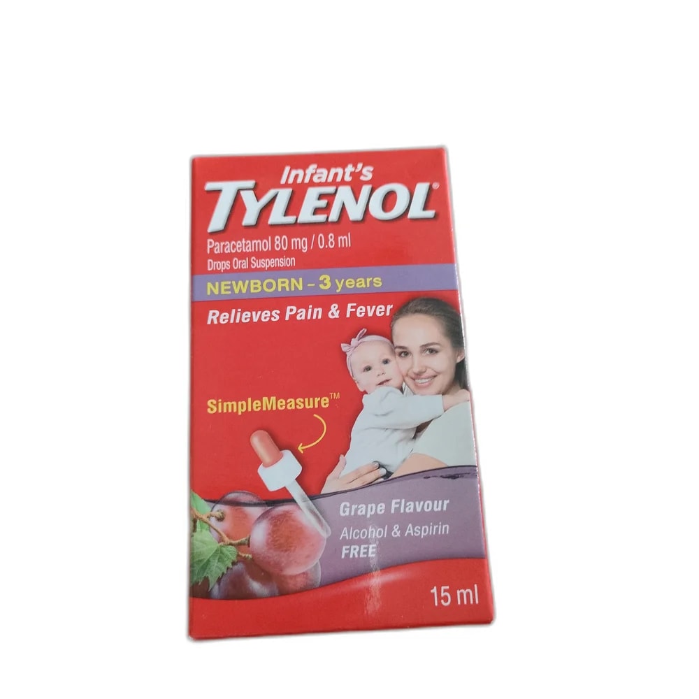 Infant's Tylenol Drops Oral Suspension 80 mg / 0.8 mL, 15 mL - SUKHA PHARMACY